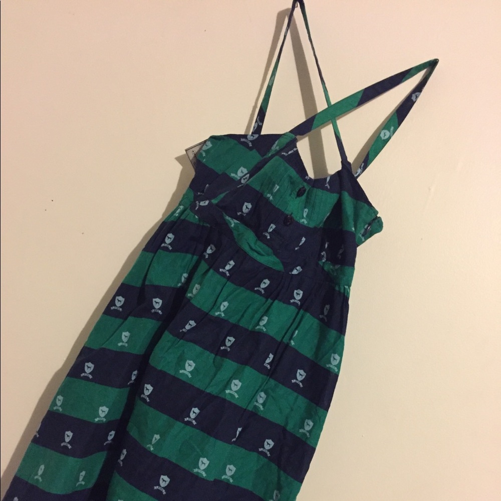 Navy blue and green summer dress